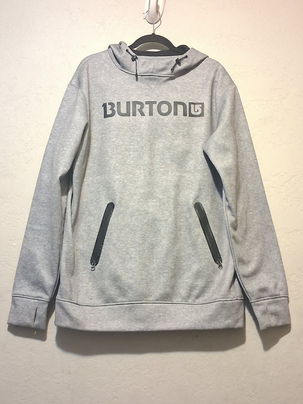 Burton Crown Bonded Pullover Hoodie Sweatshirt Gray Performance Pockets L — image 2 of 8